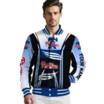 custom philadelphia phillies mesh effect blue black varsity jacket best selling
