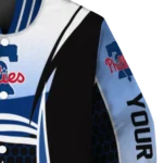 custom philadelphia phillies mesh effect blue black varsity jacket best selling