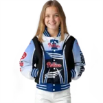 custom philadelphia phillies mesh effect blue black varsity jacket best selling