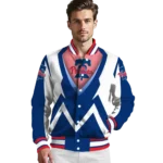 custom philadelphia phillies v stripes blue white varsity jacket best selling