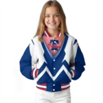 custom philadelphia phillies v stripes blue white varsity jacket best selling