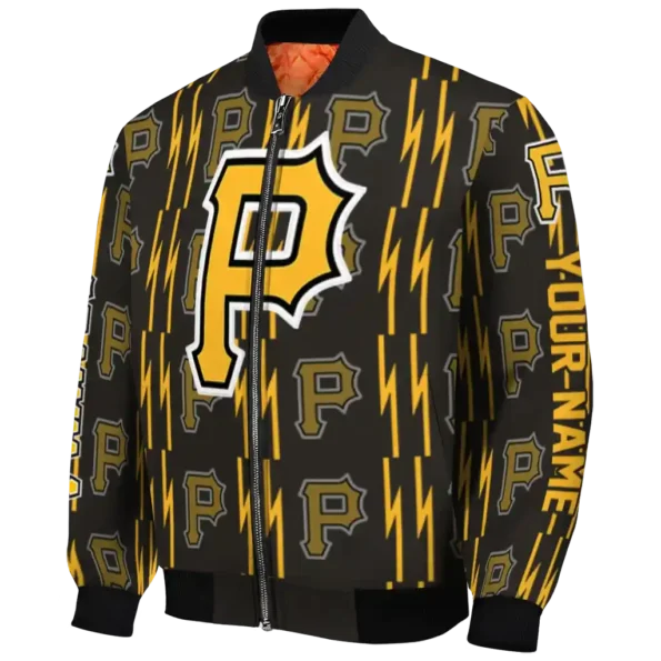 custom pittsburgh pirates bolt stripe black bomber jacket best selling