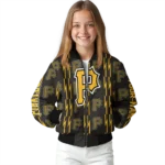 custom pittsburgh pirates bolt stripe black bomber jacket best selling