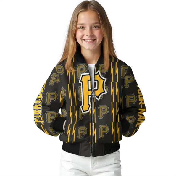 custom pittsburgh pirates bolt stripe black bomber jacket top rated