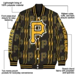 custom pittsburgh pirates bolt stripe black varsity jacket best selling