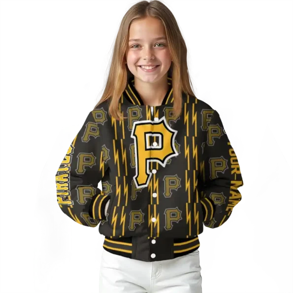 custom pittsburgh pirates bolt stripe black varsity jacket top rated