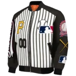 custom pittsburgh pirates eagle baseball black white bomber jacket best selling