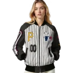 custom pittsburgh pirates eagle baseball black white bomber jacket best selling