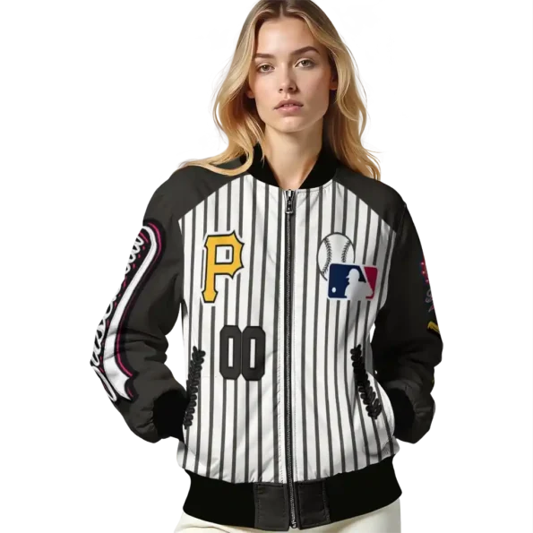 custom pittsburgh pirates eagle baseball black white bomber jacket latest model