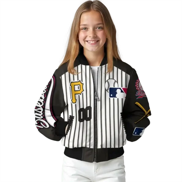 custom pittsburgh pirates eagle baseball black white bomber jacket top rated