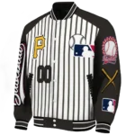 custom pittsburgh pirates eagle baseball black white varsity jacket best selling
