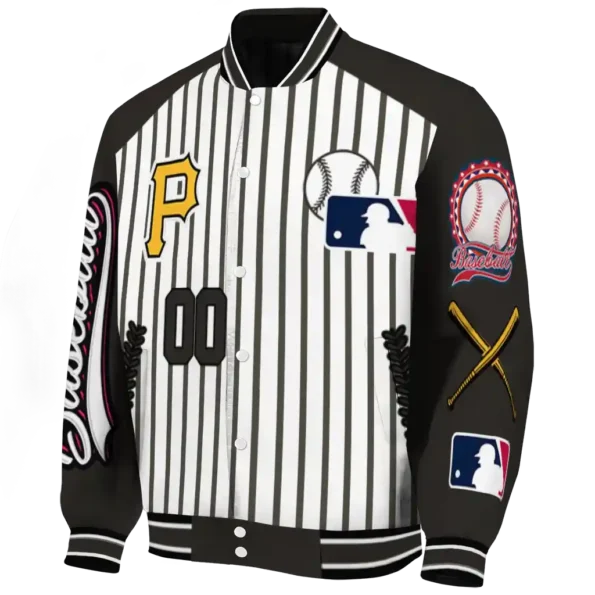 custom pittsburgh pirates eagle baseball black white varsity jacket best selling