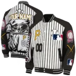 custom pittsburgh pirates eagle baseball black white varsity jacket best selling