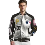 custom pittsburgh pirates eagle baseball black white varsity jacket best selling