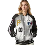 custom pittsburgh pirates eagle baseball black white varsity jacket best selling