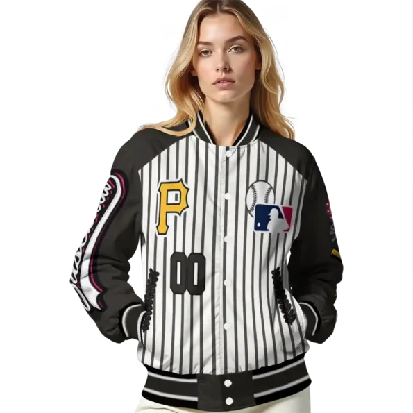 custom pittsburgh pirates eagle baseball black white varsity jacket latest model