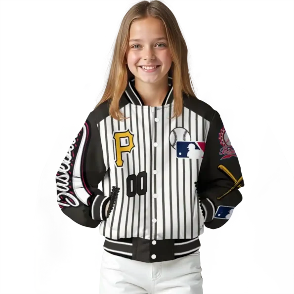 custom pittsburgh pirates eagle baseball black white varsity jacket top rated