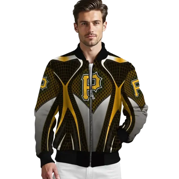 custom pittsburgh pirates mesh chest yellow crocs black bomber jacket high quality