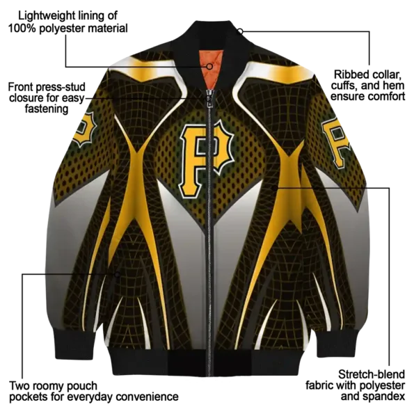 custom pittsburgh pirates mesh chest yellow crocs black bomber jacket new arrival