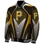 custom pittsburgh pirates mesh chest yellow crocs black varsity jacket best selling