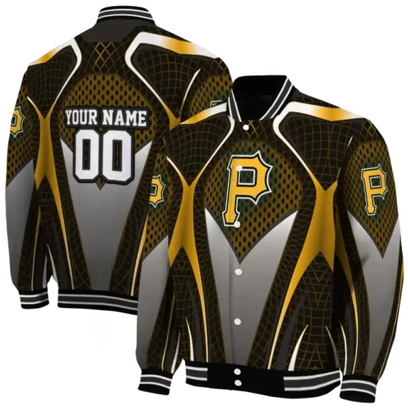 custom pittsburgh pirates mesh chest yellow crocs black varsity jacket fashion forward