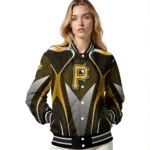 custom pittsburgh pirates mesh chest yellow crocs black varsity jacket best selling