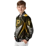 custom pittsburgh pirates mesh chest yellow crocs black varsity jacket best selling