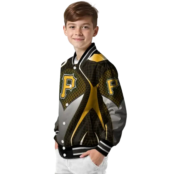 custom pittsburgh pirates mesh chest yellow crocs black varsity jacket trendy