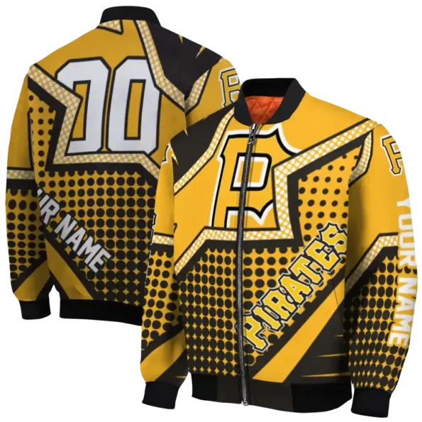 custom pittsburgh pirates star burst black bomber jacket fashion forward