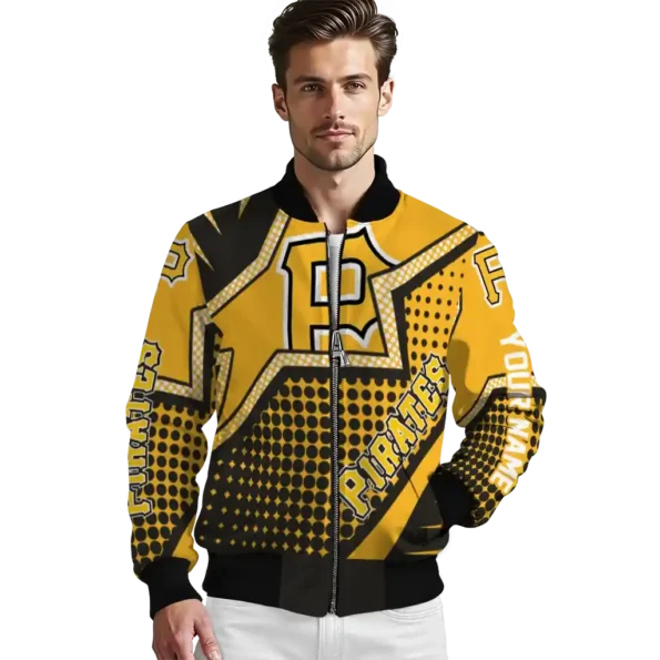 custom pittsburgh pirates star burst black bomber jacket high quality