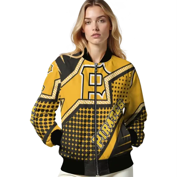 custom pittsburgh pirates star burst black bomber jacket latest model