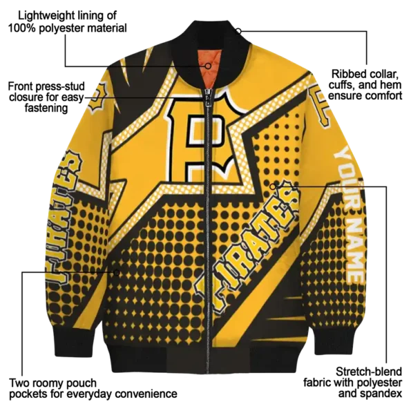 custom pittsburgh pirates star burst black bomber jacket new arrival