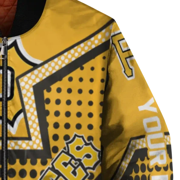 custom pittsburgh pirates star burst black bomber jacket premium grade