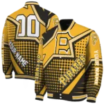 custom pittsburgh pirates star burst black varsity jacket best selling