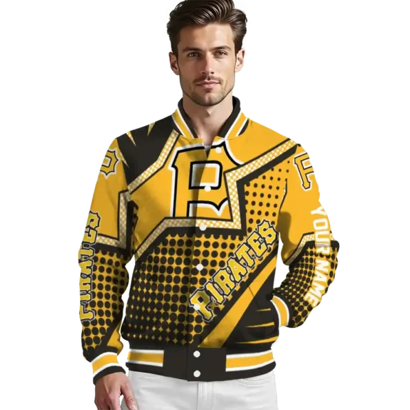 custom pittsburgh pirates star burst black varsity jacket high quality