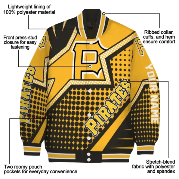 custom pittsburgh pirates star burst black varsity jacket new arrival