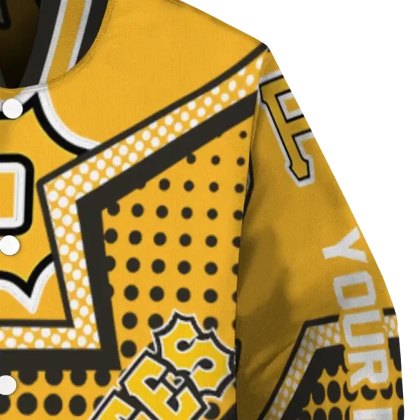 custom pittsburgh pirates star burst black varsity jacket premium grade