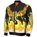 custom pittsburgh pirates winged blaze black white bomber jacket best selling
