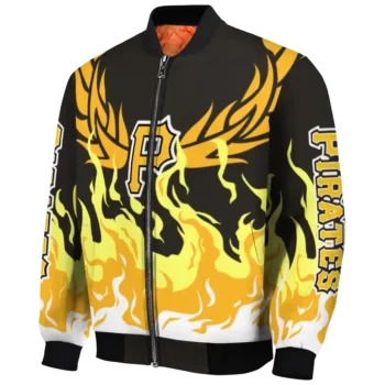 custom pittsburgh pirates winged blaze black white bomber jacket best selling
