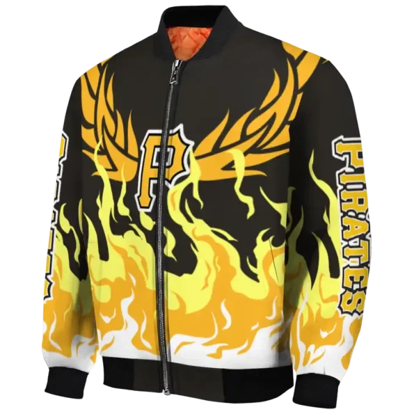 custom pittsburgh pirates winged blaze black white bomber jacket best selling