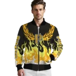 custom pittsburgh pirates winged blaze black white bomber jacket best selling