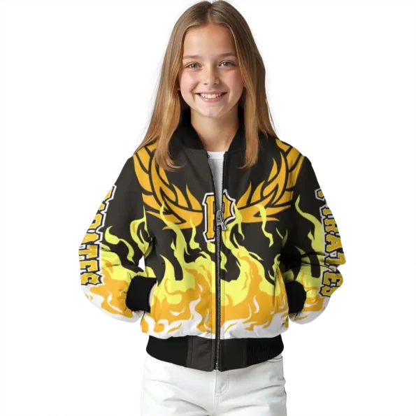 custom pittsburgh pirates winged blaze black white bomber jacket top rated