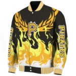 custom pittsburgh pirates winged blaze black white varsity jacket best selling