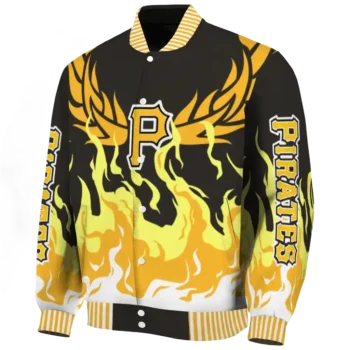custom pittsburgh pirates winged blaze black white varsity jacket best selling