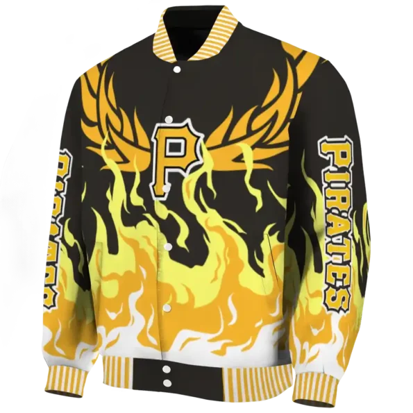custom pittsburgh pirates winged blaze black white varsity jacket best selling