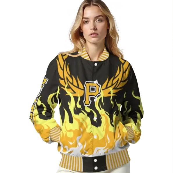 custom pittsburgh pirates winged blaze black white varsity jacket latest model