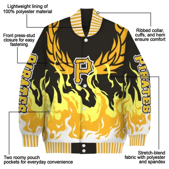 custom pittsburgh pirates winged blaze black white varsity jacket new arrival