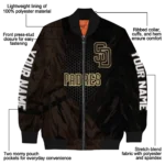 custom san diego padres hexagon mesh brown black bomber jacket best selling