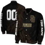 custom san diego padres hexagon mesh brown black varsity jacket best selling