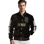 custom san diego padres hexagon mesh brown black varsity jacket best selling
